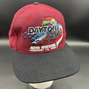 Vintage DAYTONA 500 1998 40th Annual Nascar Black Snapback Hat Cap Rare Texture